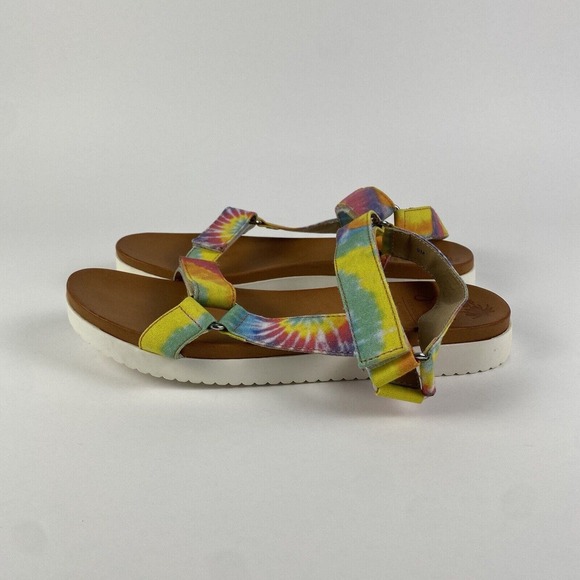 Jellypop Shoes Quests Tie-Dyed Strap Sandals Women Size 9 Pre-Owned - Picture 7 of 14